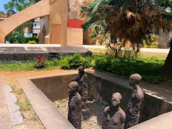Memorial at the former slave market site, Stone Town, Zanzibar